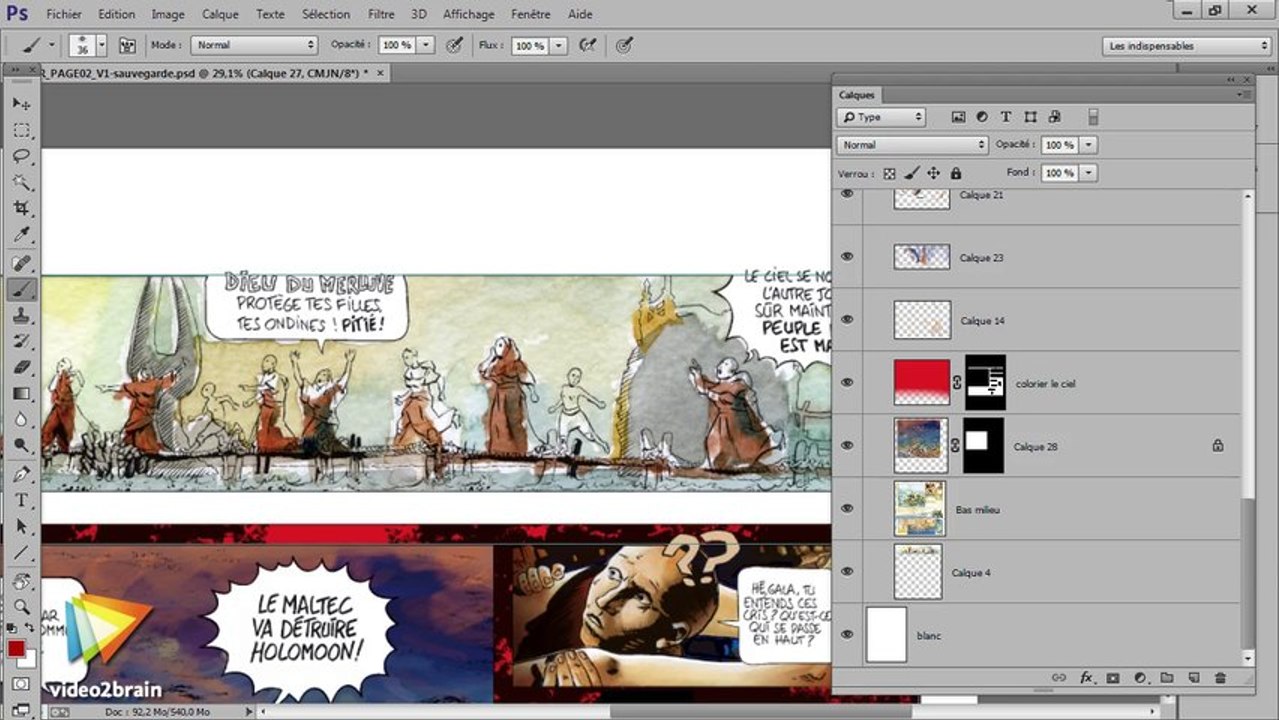 La création de BD : Montage de la planche et corrections finales : trailer | video2brain.com