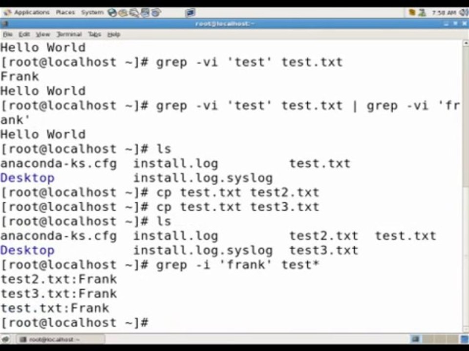 Linux Using Grep