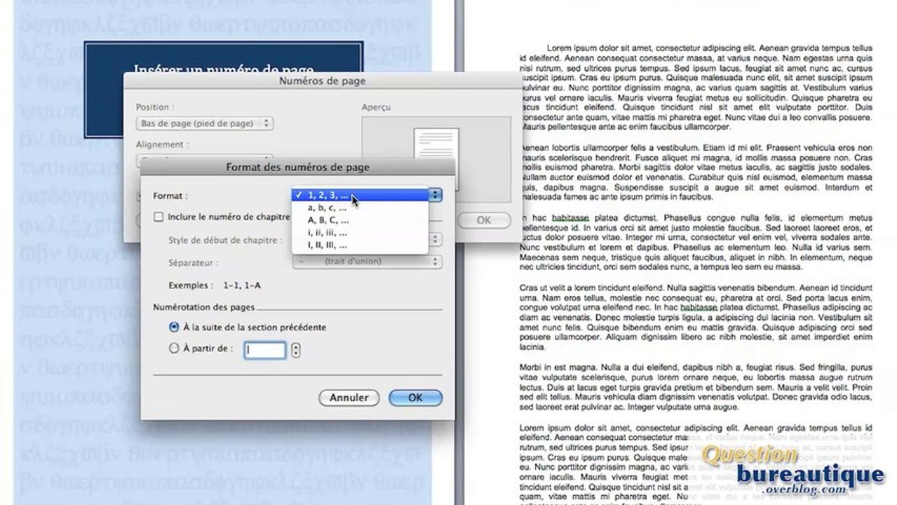 comment insérer un numéro de page sous word
