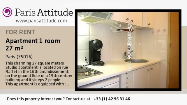 Studio Apartment for rent - Jasmin, Paris - Ref. 4768