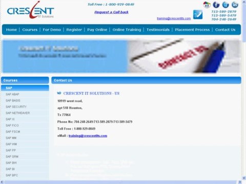 SAP EP JAVA Webdynpro Online Training and Placement - Crescent