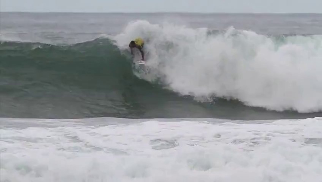 Surfing Legend Sunny Garcia at Waimea Bay  Reef Hawaiian Pro 2013