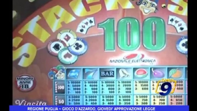 Regione Puglia | Gioco d'azzardo, giovedì approvazione legge