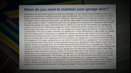 Westminster Garage Door Repair