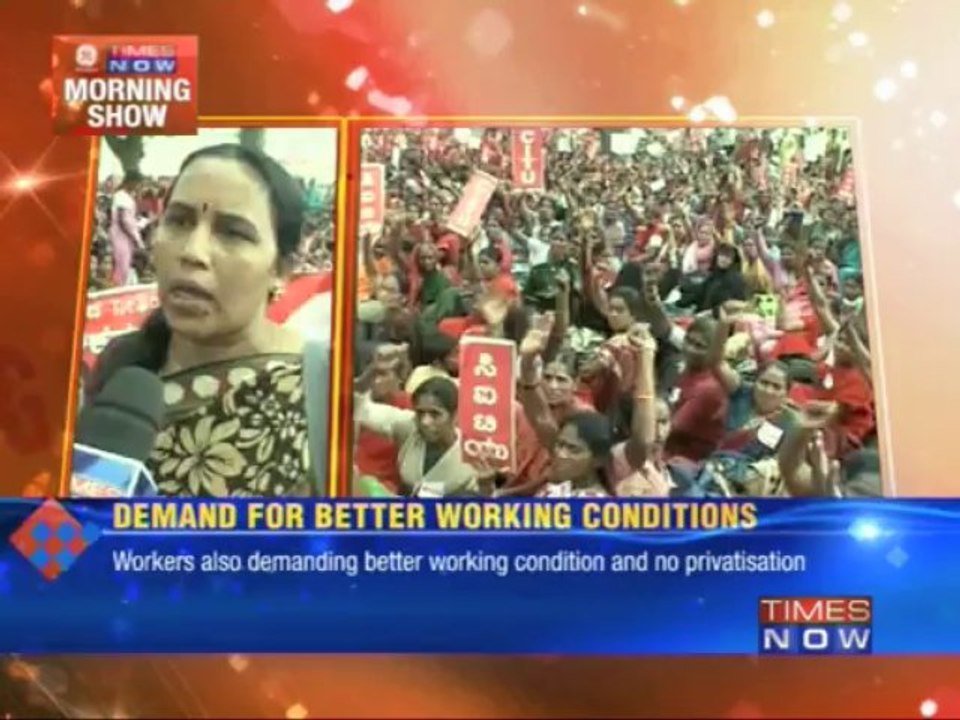 Mid day meal workers on strike