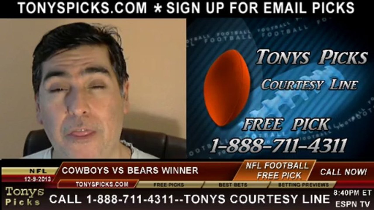Chicago Bears vs. Dallas Cowboys Pick Prediction NFL Odds 12-9-2013