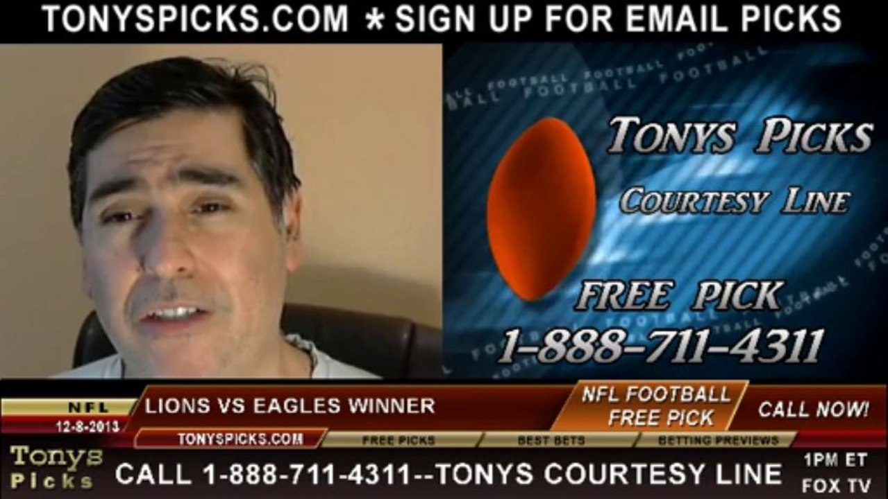 Philadelphia Eagles vs. Detroit Lions Pick Prediction NFL Odds 12-8-2013