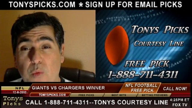San Diego Chargers vs. New York Giants Pick Prediction NFL Odds 12-8-2013