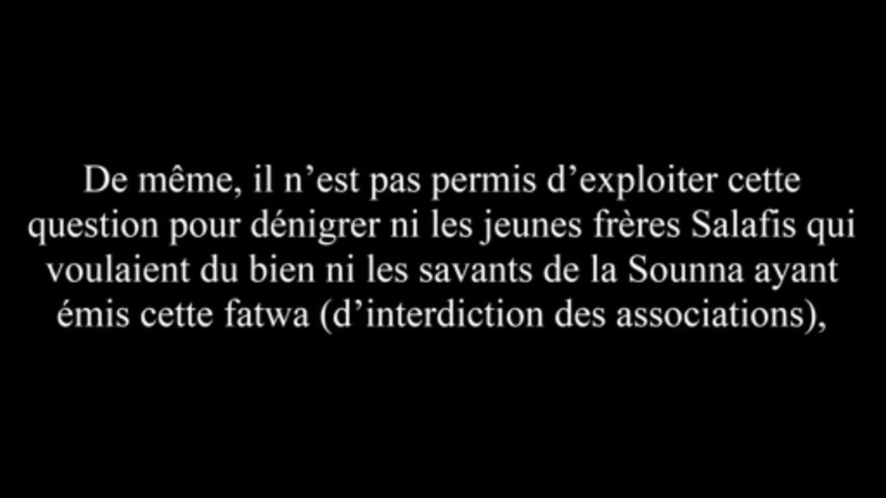 Shaykh al-'Utaybi sur ceux qui taxent de Haddadi les Salafis par rapport aux associations