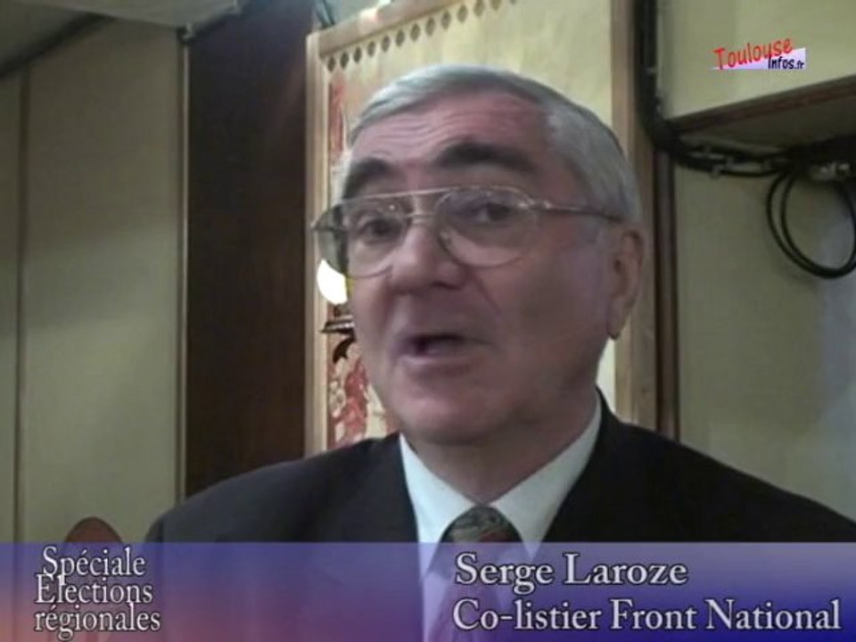 Réaction de Serge Laroze après le premier tour des élections régionales de 2010
