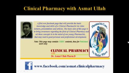 Lecture # 1 Clinical Pharmacy with Asmat Ullah