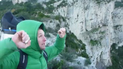 Grand vent et pet' au casque au Roc de la Bissonne à Saint Guilhem