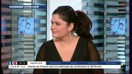 Raquel Garrido à l'émission "Choisissez votre camp" sur LCI le 03/12/2013