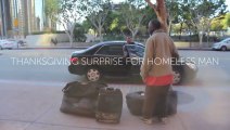 Two Guys Give A Homeless Man A Surprise Gourmet Thanksgiving Dinner On The Streets Of LA