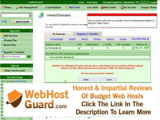 Web Hosting Tutorial - Deleting A Domain Name