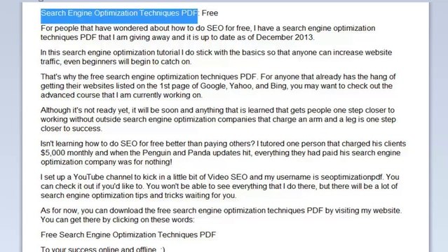 Search Engine Optimization Techniques PDF - Backlinking 2