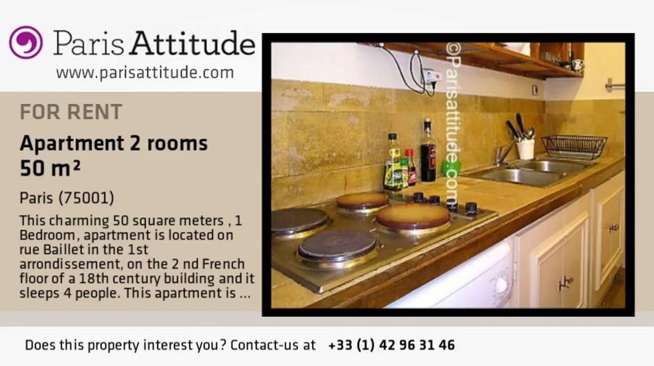 1 Bedroom Apartment for rent - Louvre, Paris - Ref. 7529