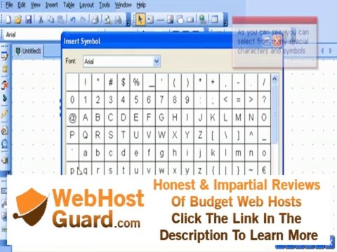 Symbols - with Bluevoda website builder from VodaHost web hosting