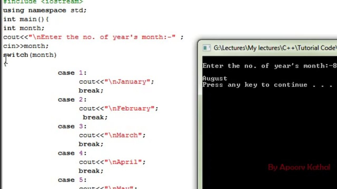C++ in Hindi Urdu -9 Switch Case Statement