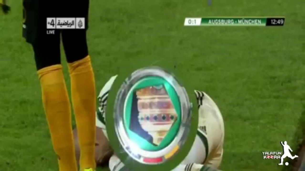 Arjen Robben injury (Verletzung) - Augsburg vs Bayern Munich 0-2 - 4-12-2013 HD