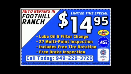949-229-3720 Auto Lube Oil & Filter Change Coto de Caza