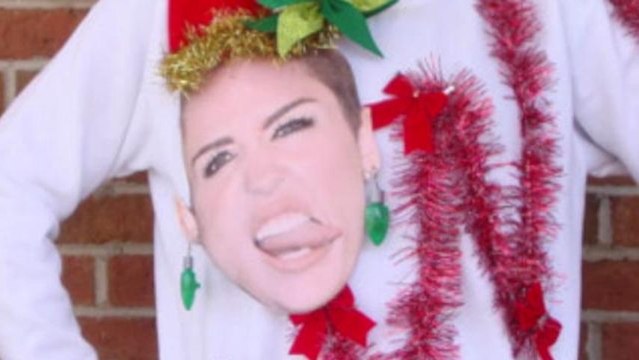 Miley Cyrus' Tongue on a Sweater and Other Ugly Christmas Sweaters