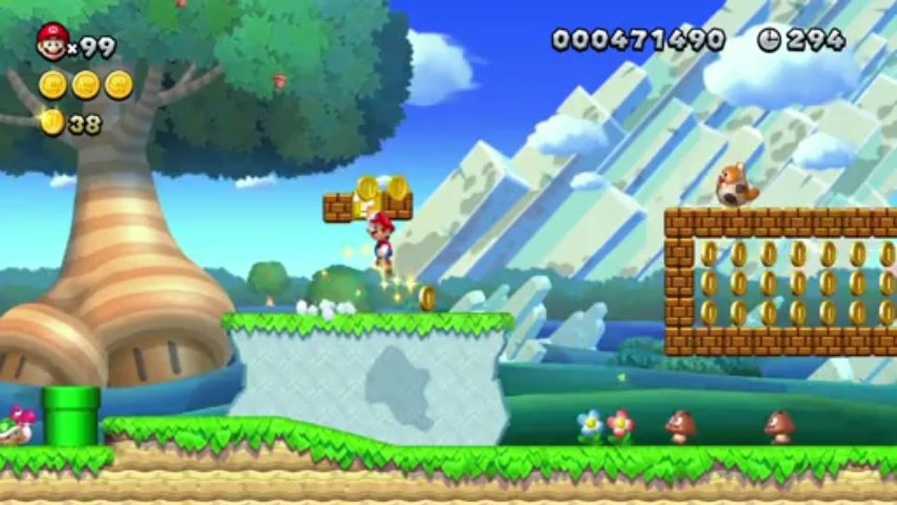 New Super Mario Bros U World 1-1 Infinite Lives (Wii U) 99 Lives - video  Dailymotion