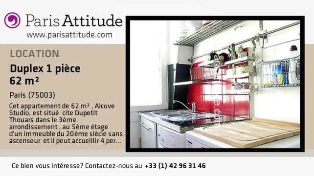 Duplex Alcove Studio à louer - Temple, Paris - Ref. 4980