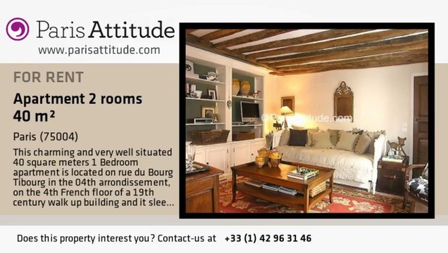 1 Bedroom Apartment for rent - St Paul, Paris - Ref. 5001