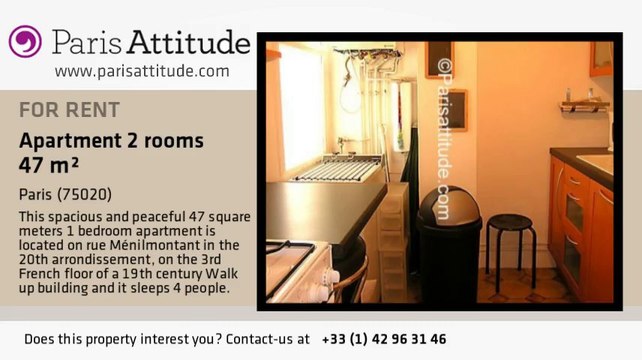 1 Bedroom Apartment for rent - Ménilmontant, Paris - Ref. 1629