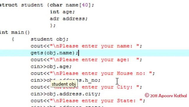 C++ in Hindi Urdu -27 Structures Part 3-Nested Structures