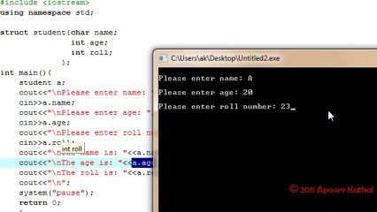 C++ in Hindi urdu -25 Structures Part 1