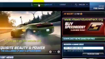 Genuine Need for Speed World Boost Hack 2013 NFS World Speed/boost hack 2013 Need For Speed