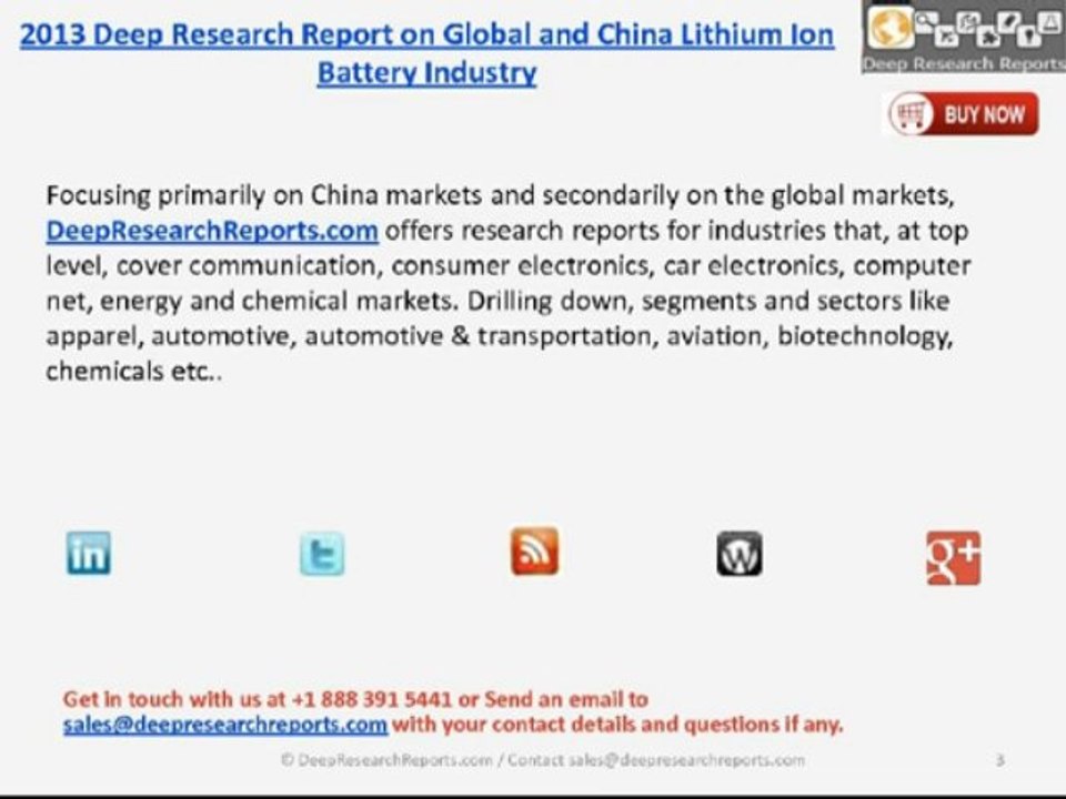 2013 Global and China Lithium Ion Battery Market - Latest Report