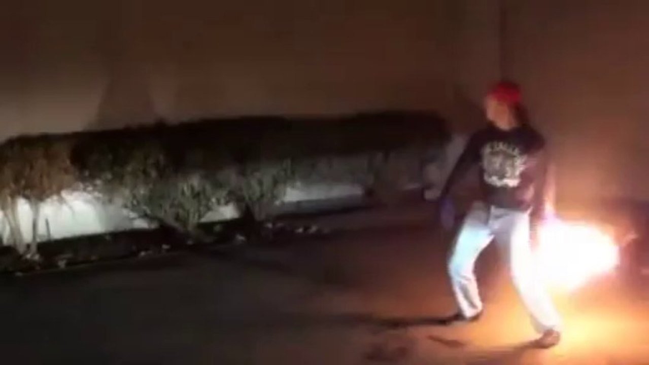 Flaming Kettlebell Juggling