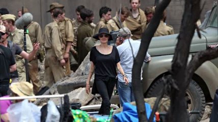 Angelina Jolie Gets to Work on Unbroken Set