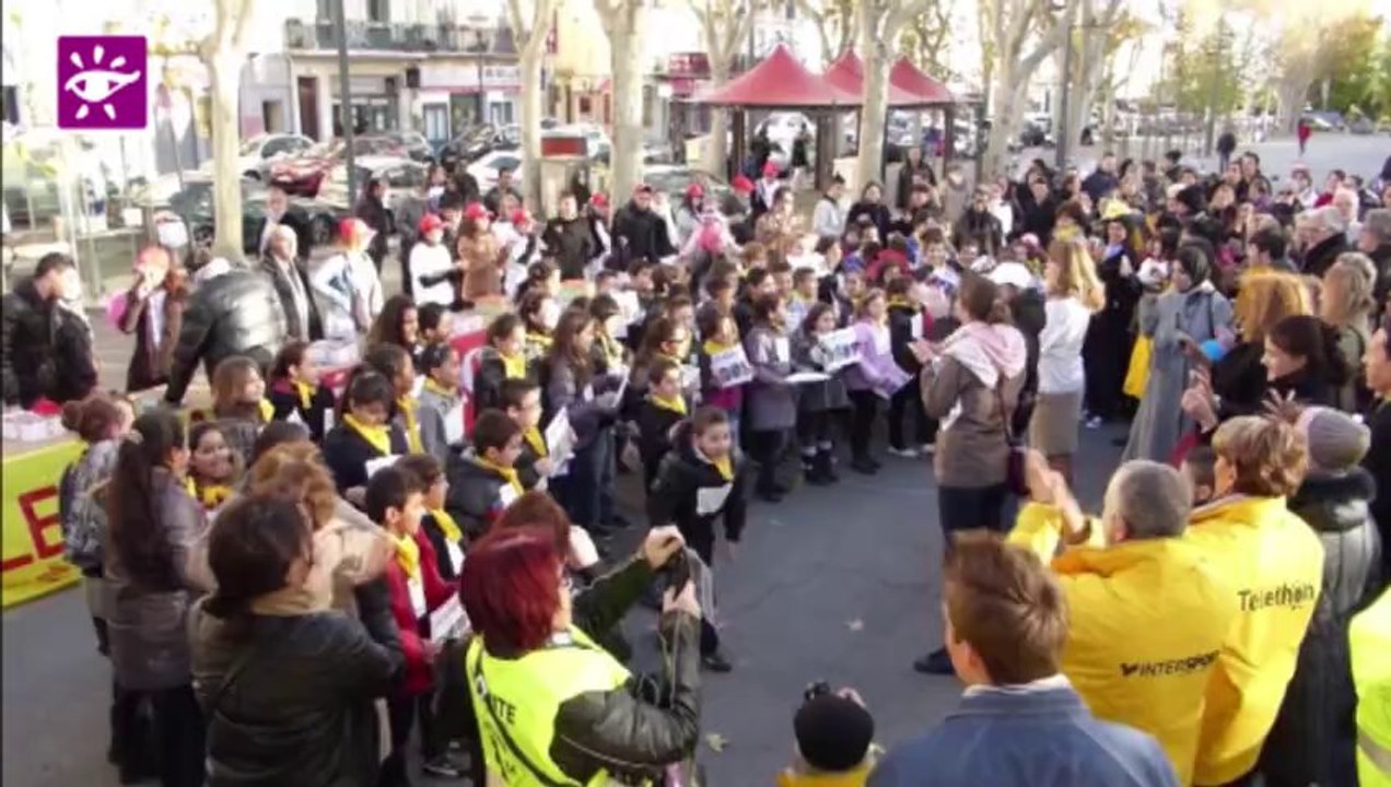 Téléthon 2013 : Lâcher de ballons et de colombes à Beziers (34)