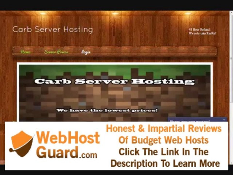 "Carb Server Hosting" (Minecraft Server Hosting)
