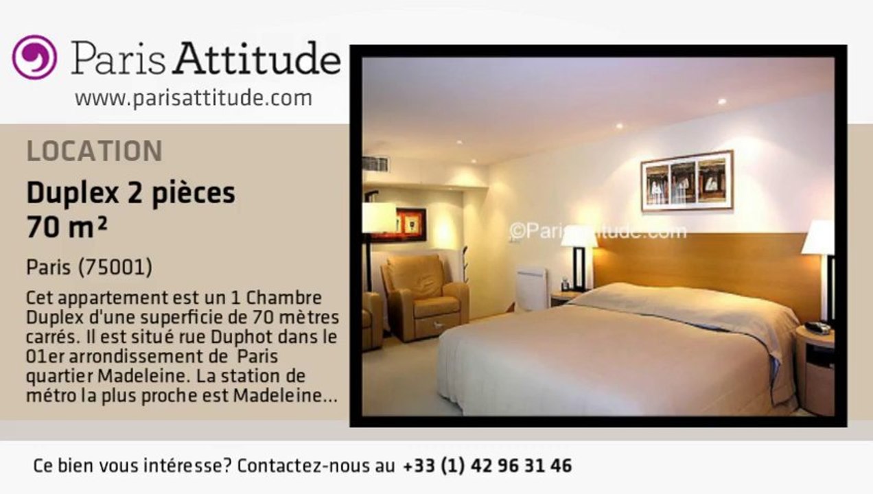 Duplex 1 Chambre à louer - Madeleine, Paris - Ref. 2490