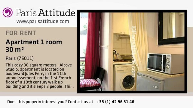 Alcove Studio Apartment for rent - République, Paris - Ref. 6863