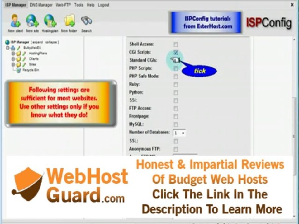 ISPConfig Tutorials: 4. Creating Hosting Plan (First Steps)