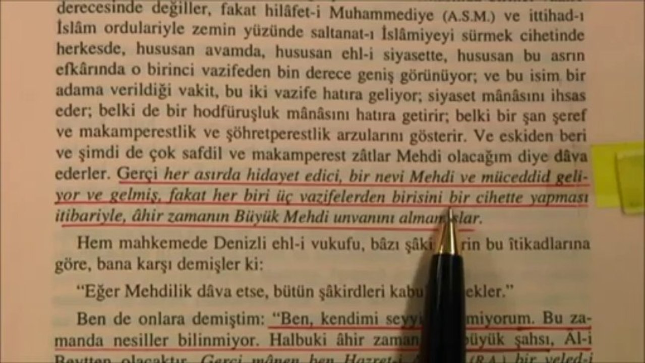 BEDİÜZZAMAN DİYOR Kİ : MEHDİ'NİN 3 GÖREVİ VARDIR