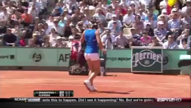 Roland Garros 2010 2nd Round Highlight Maria Sharapova vs Kirsten Flipkens (miss some games)