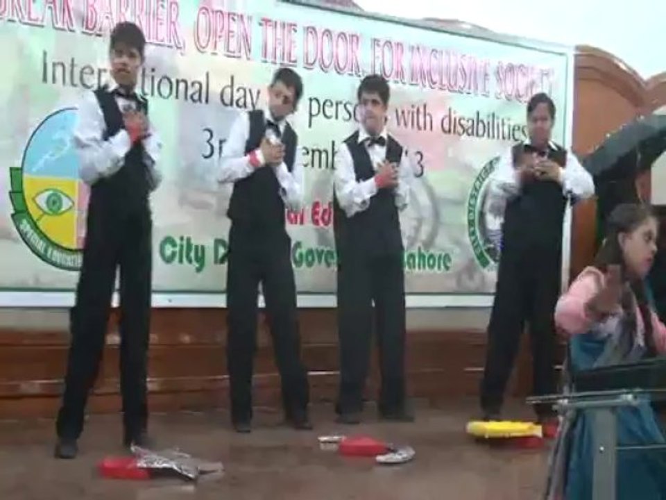 Mentally Retarded Students Performing  on World Disable day LAHORE