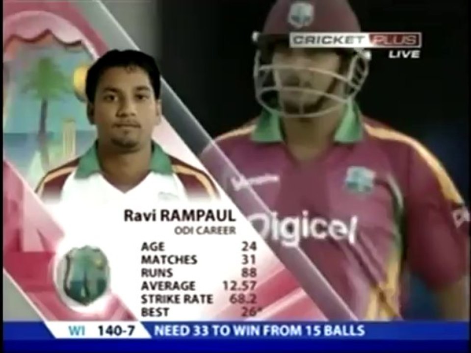 Andrew Flintoff HAT TRICK, full over, vs West Indies, 5th ODI 2009