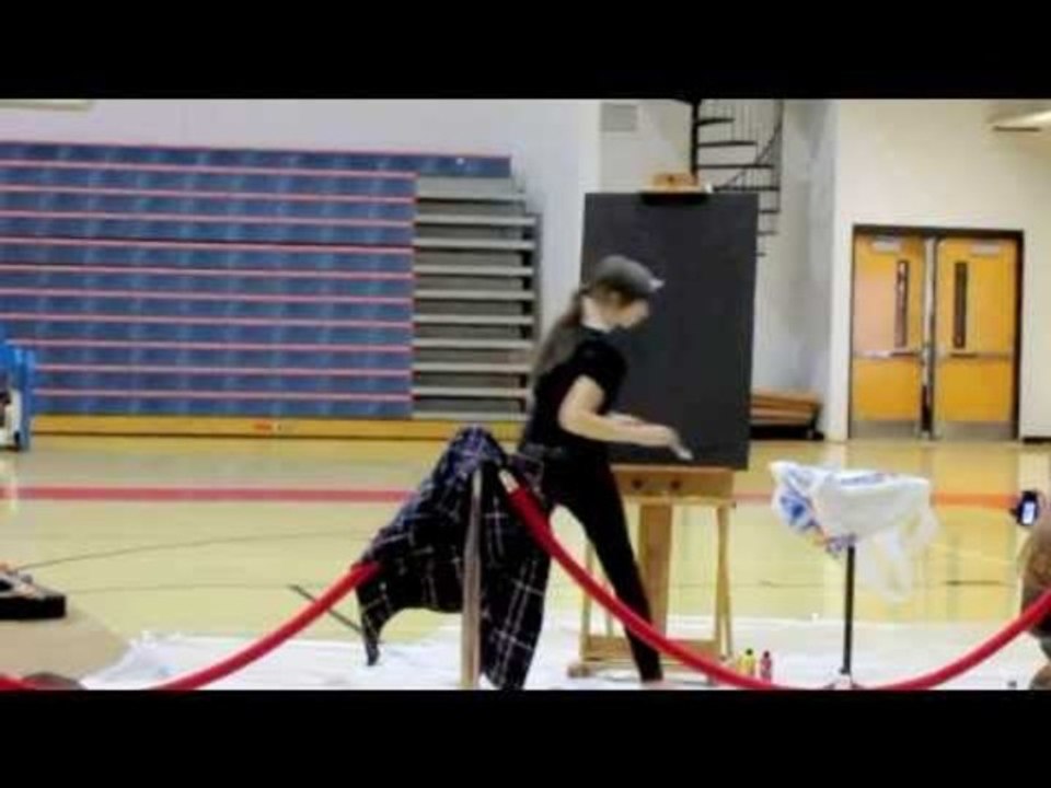 Student Speed Paints Upside-Down