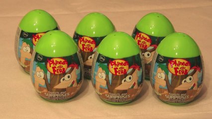 Unboxing 6 Phineas and Ferb Sweets & Surprise Eggs 🍬🎁