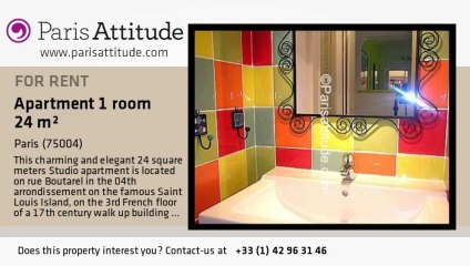 Studio Apartment for rent - Ile St Louis, Paris - Ref. 3340