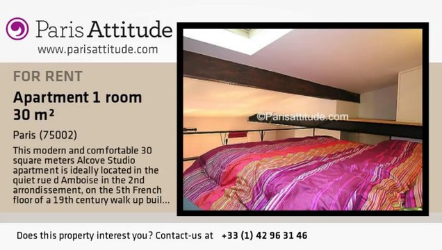 Alcove Studio Apartment for rent - Opéra, Paris - Ref. 3757