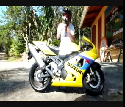 Acrobatic biker! With big powerful motorcycle!